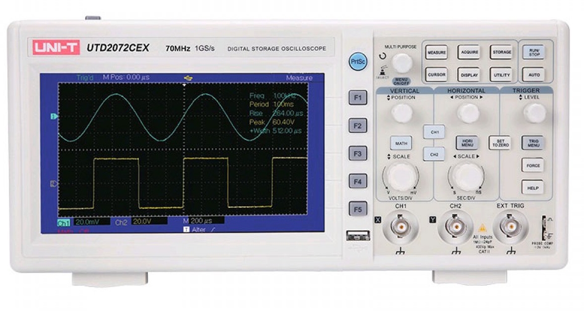 Осциллограф цифровой UNI-T UTD2072CEX Устройства цифровой индикации